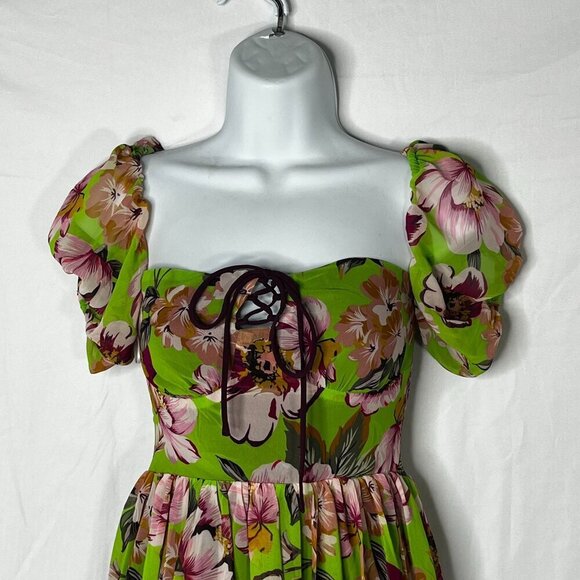 By Egreis Catalina Dress Green Floral Print Maxi Dress‎ Size XS - Picture 5 of 15